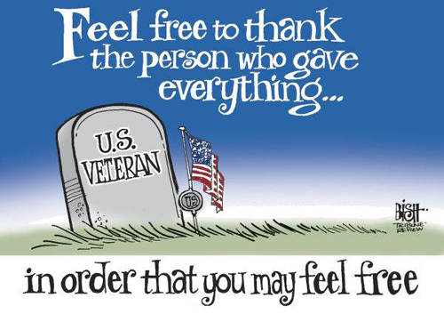 Memorial Day cartoon - remember the fallen heroes